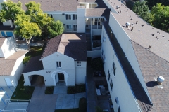 rooftop view of apartment complex used for aerial roof assessments and inspections