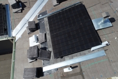 Close-up aerial view of rooftop after dry in is complete and prepared for installation of finish material