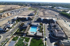 aerial view of development site under construction taken with a drone